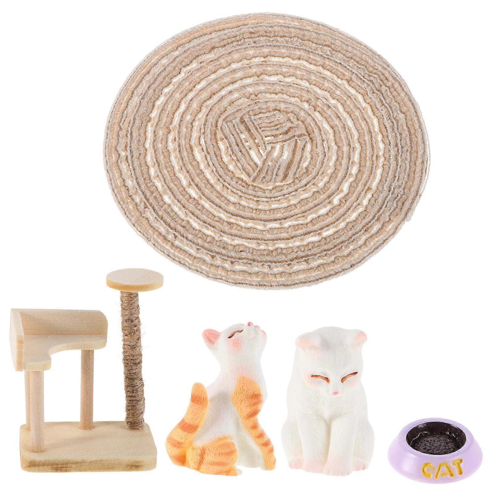Realistic Dollhouse Cat Tree Model for Climbing 1Set Assorted Color