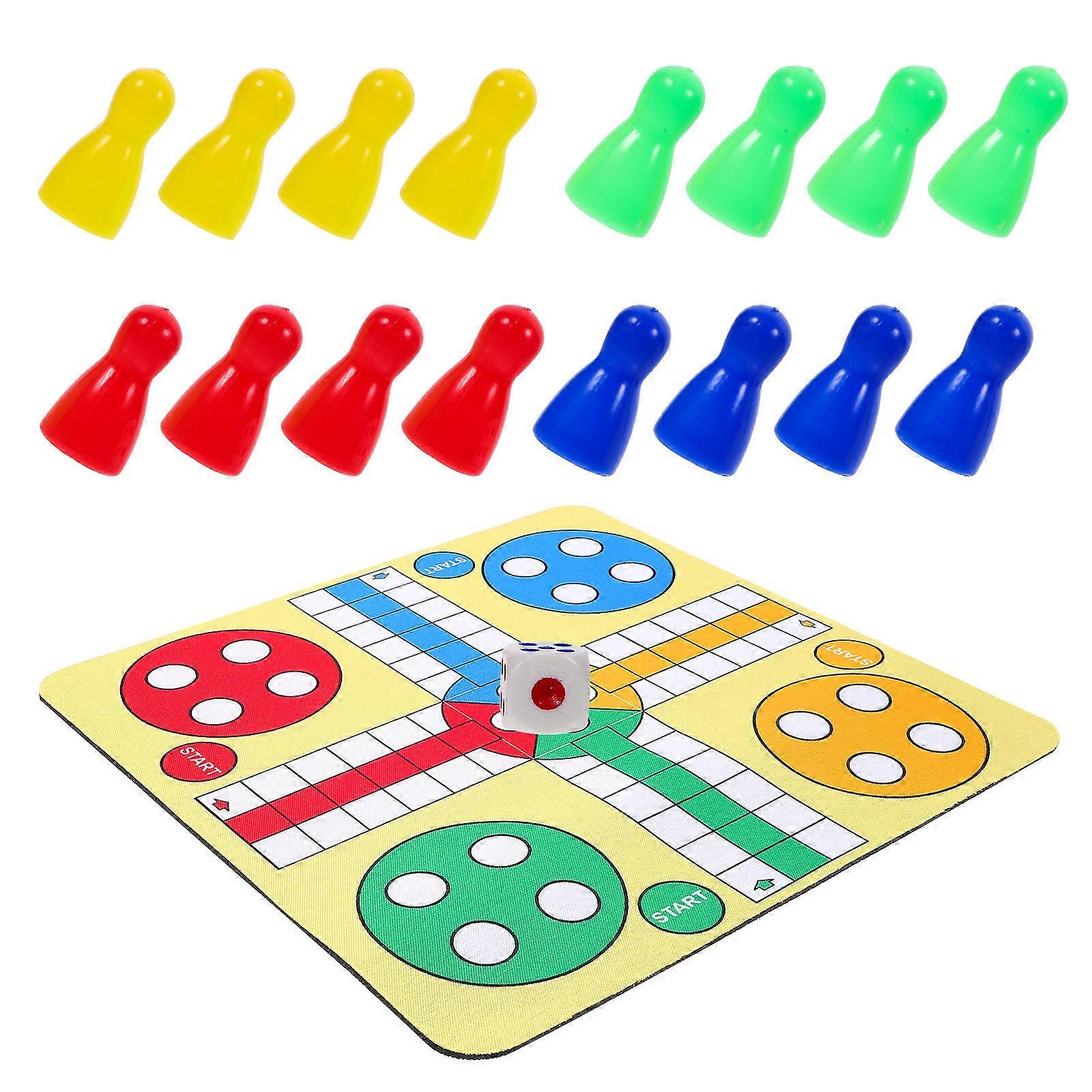 Flying Chess Mat Board Game for 3Sets Portable Chess Game Toy
