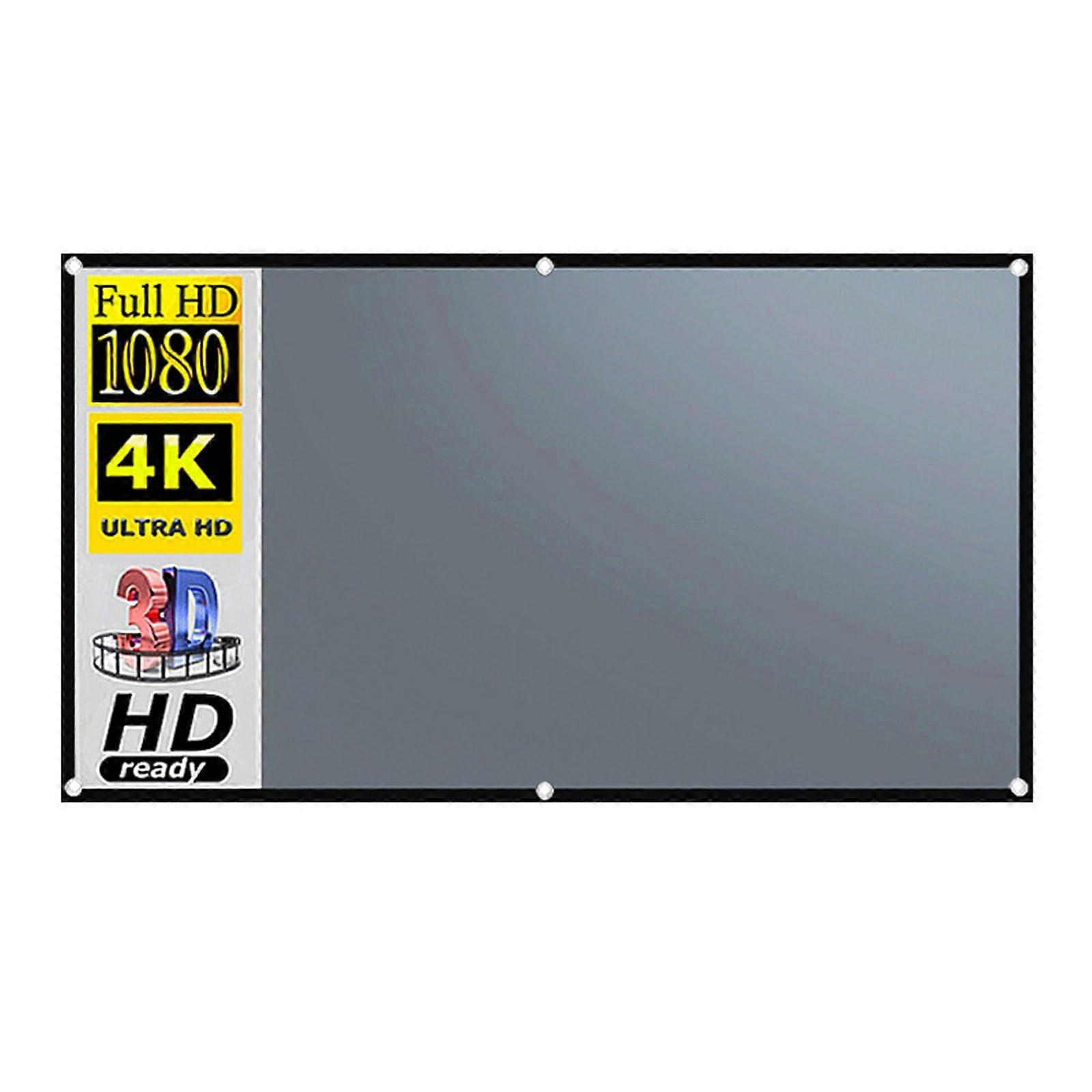 100 Inch Light Resistant Projector Screen with Foldable Metal Frame and Wide Viewing Angles