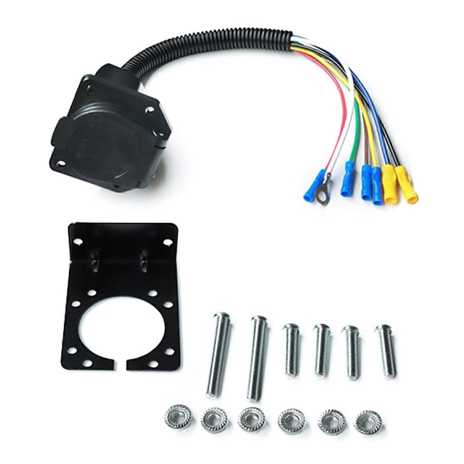 Flexible Length 7 Pin Electrical Trailer Connector Wiring Harness AbrasionResistant, Weatherproof, 12V/24V Compatible