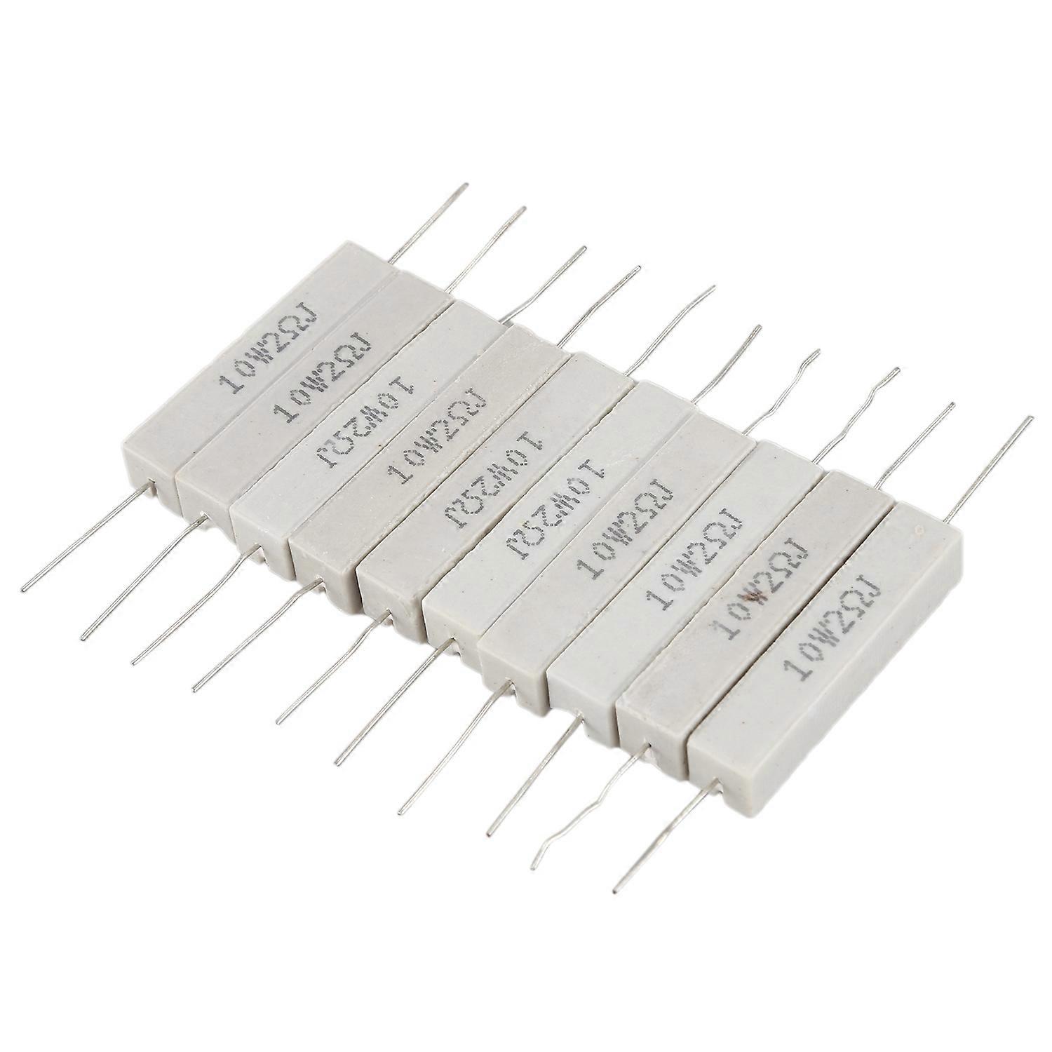 10 Pcs Wire Wound Ceramic Cement Resistor 2 Ohm 10W Watt