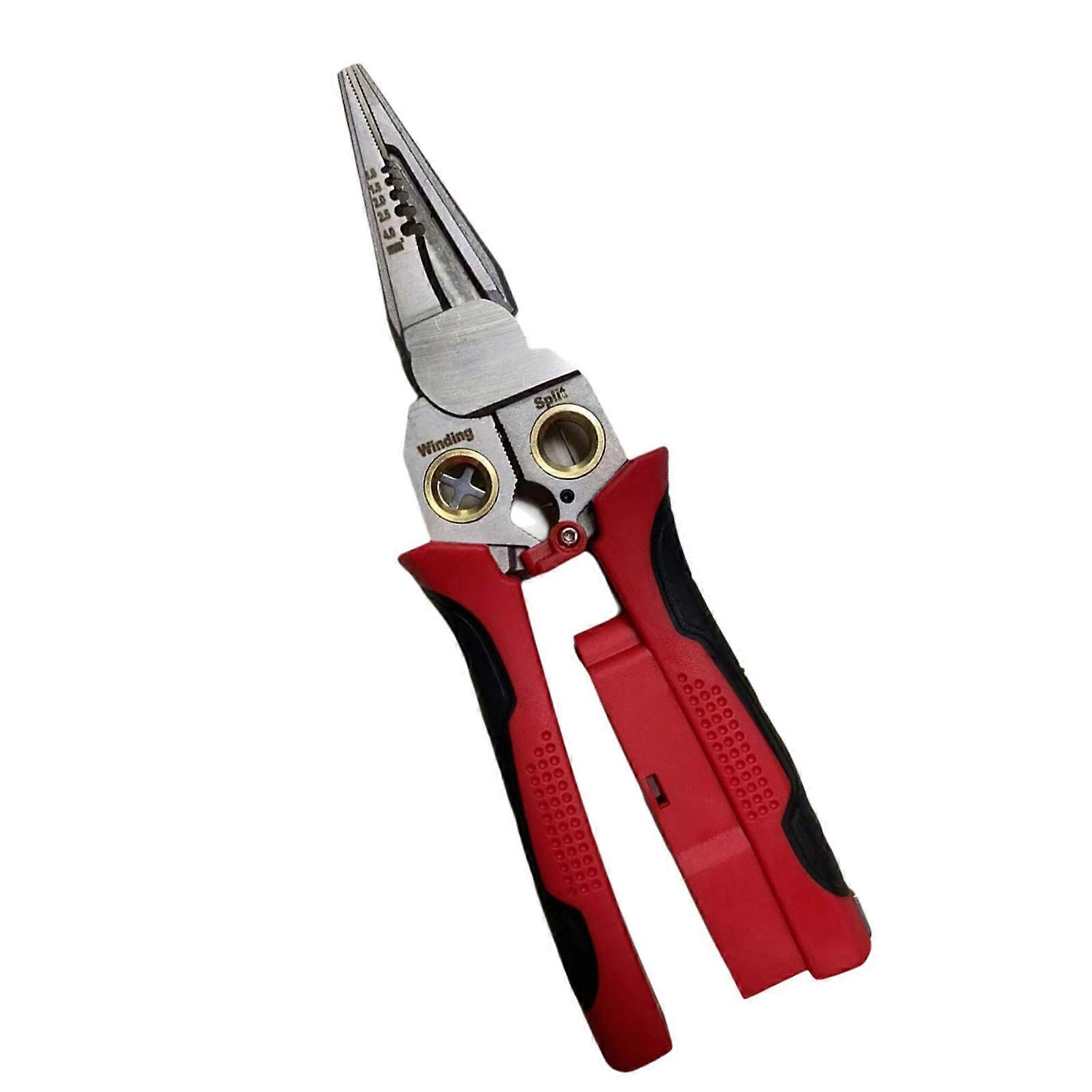 Wire Stripper Twisters Function Wire Stripping Pliers with Electricity Measurement for  and Pulling Wire Cable  Red