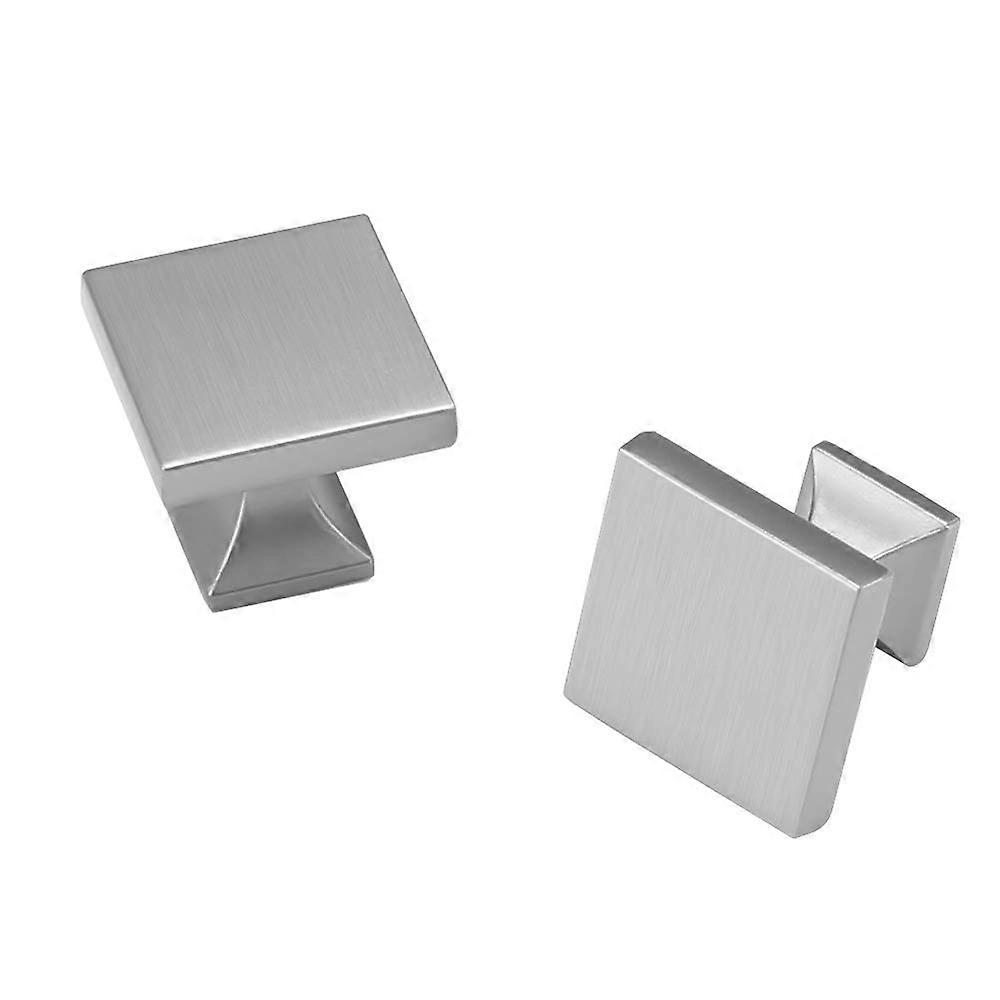 10 Pack Brushed Nickel Square Cabinet Knobs for Dresser Drawers, Modern Durable Metal Hardware