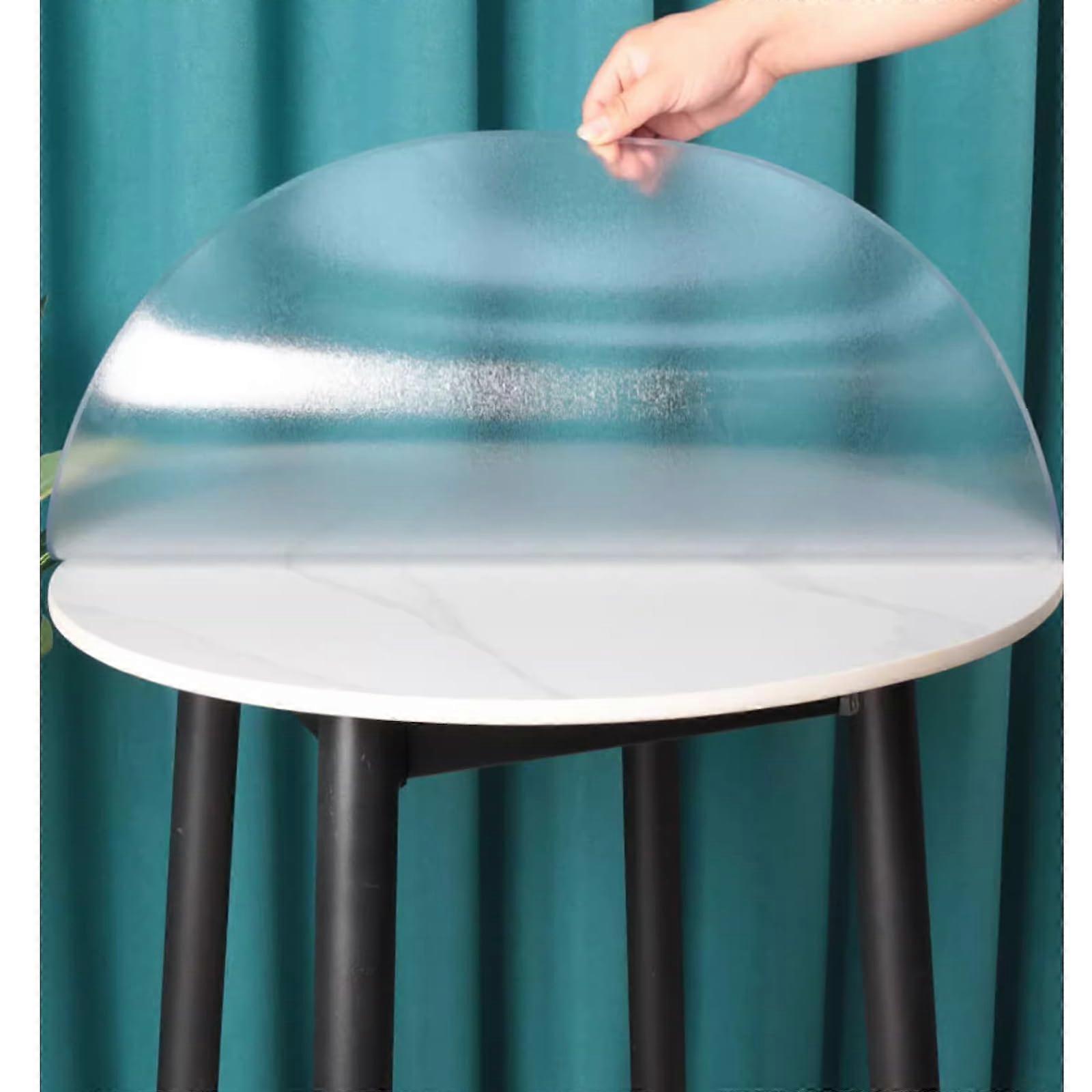 PVC Round Table Protector 2mm Thick Transparent Waterproof Cover for Dining and Coffee Tables 150cm