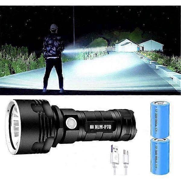 P70 flashlight 30,00010,000 lumens high-performance LED flashlight Black