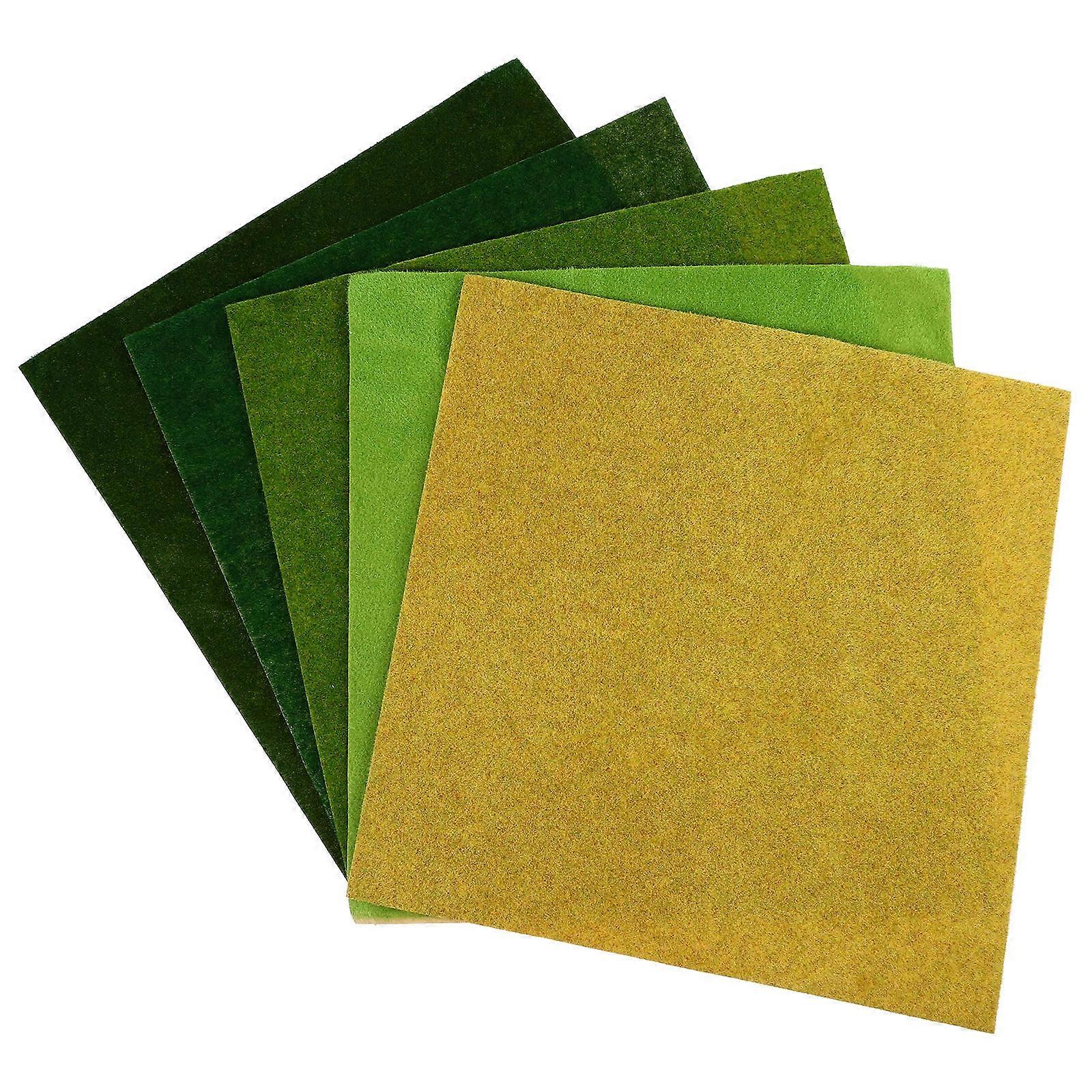 DIY Lawn Turf Paper Sand Table Model Grass Material 5Pcs Set