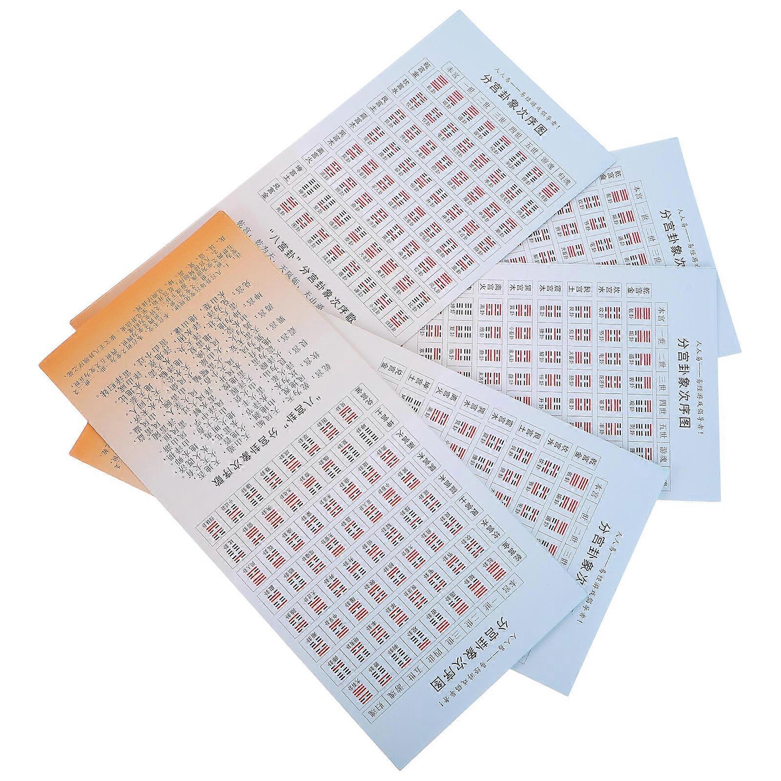 Hexagram Interpretation Manual Book for Divination Reference 5Pcs Paper