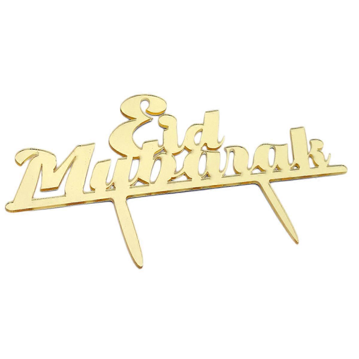 Muslim Eid Mubarak Golden Acrylic Cake Topper for Decor