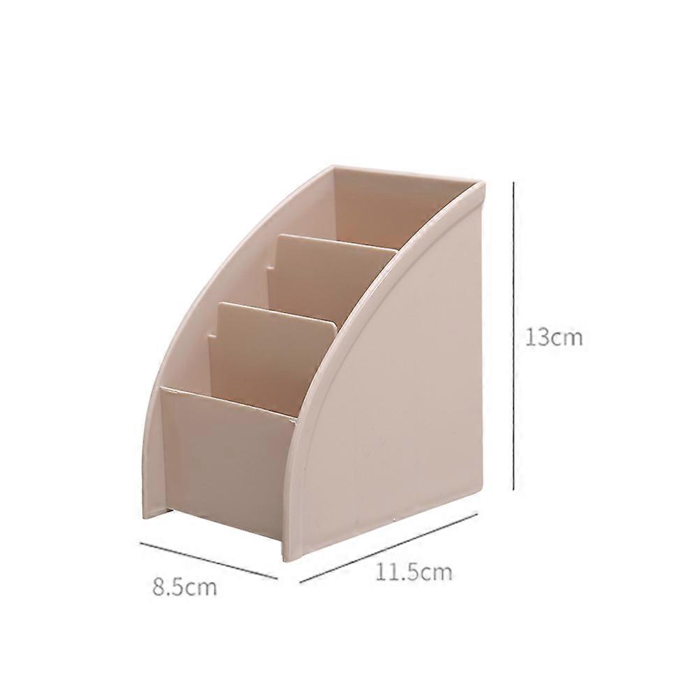 Storage Box Three Lattices Plastic Cosmetic Box for Desktop Use Khaki