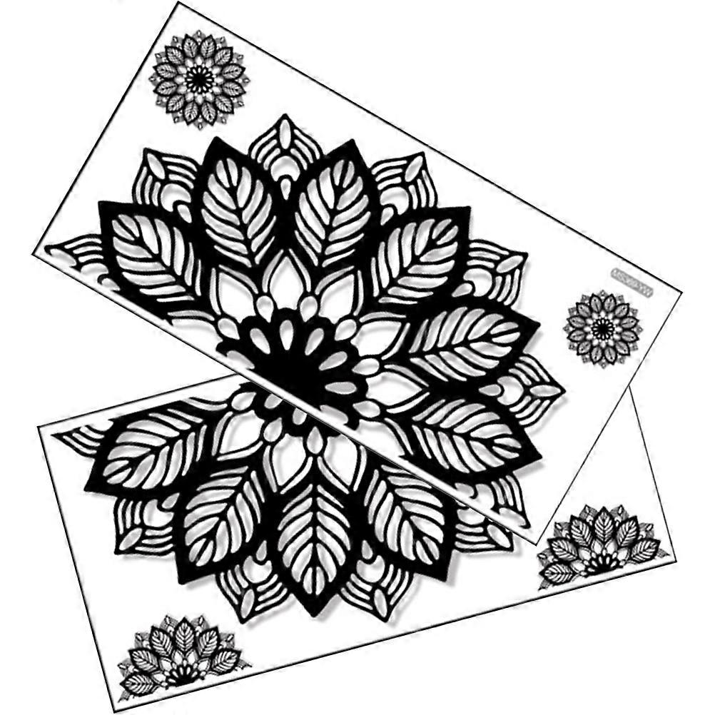 Mandala Wall Sticker Black PVC Flower Pattern for Wall Decoration