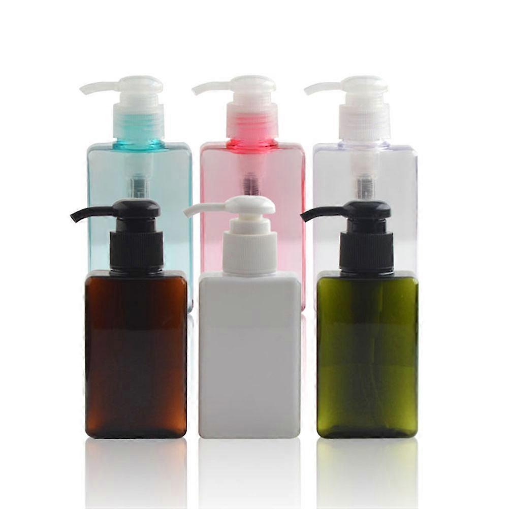 Brown Fashion Shampoo Bottle with Pump for Traveling and Home Use Made of PP 3 Pieces
