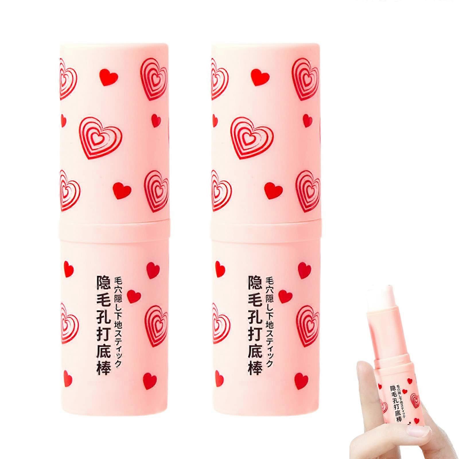 Waterproof Face Primer Stick 2Pcs, Pore Minimizing Blur Stick for Smooth Matte LongLasting Makeup