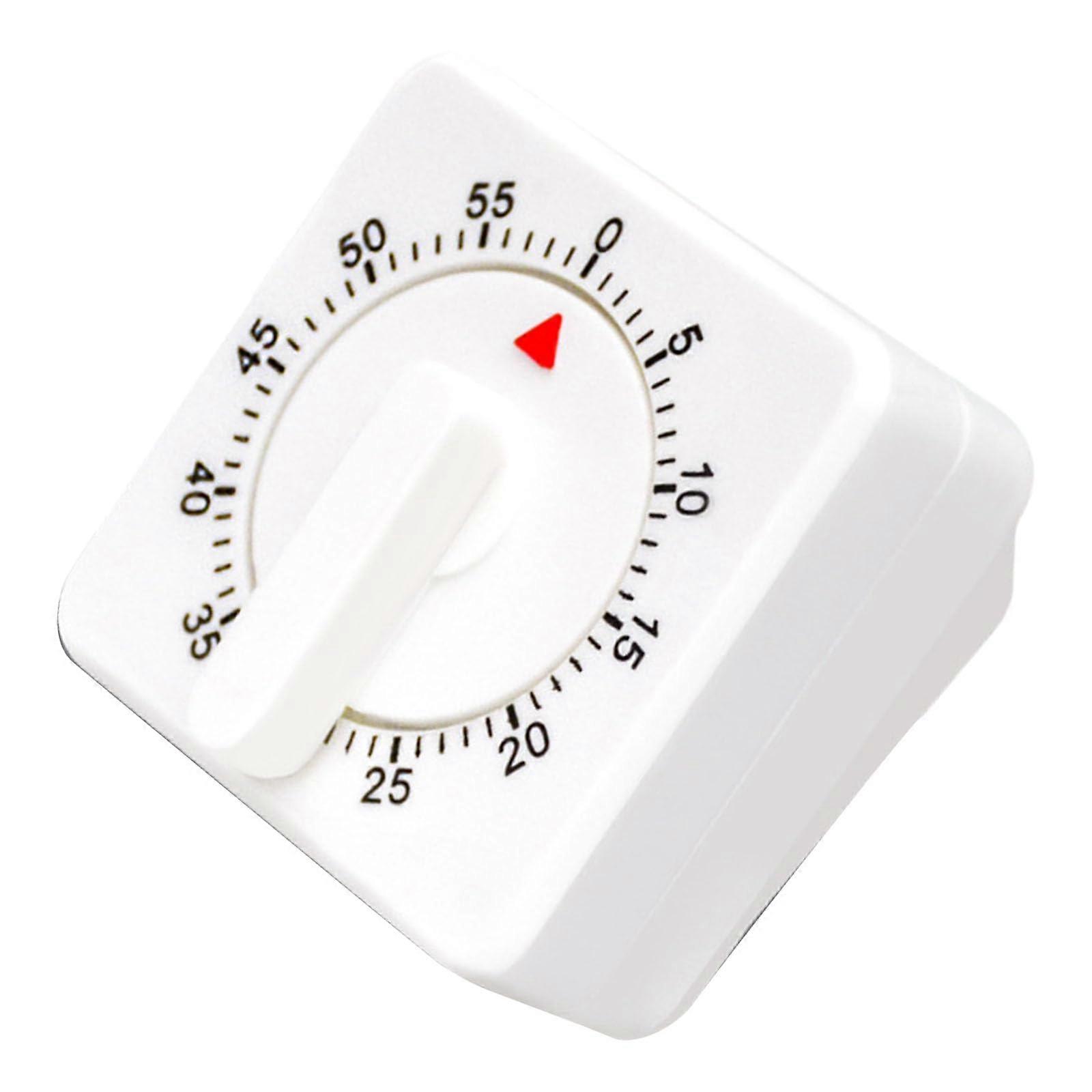 Kitchen Timer with Loud Alarm, Battery Mechanical Countdown for Cooking, White