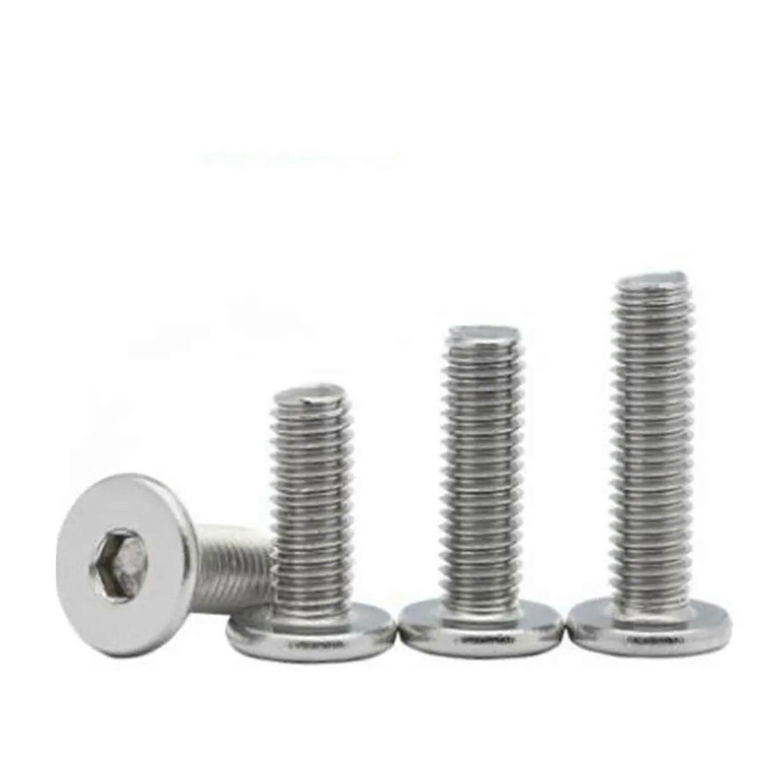 100pcs Stainless Steel Flat Head Hex Socket Screws Ultra Thin M1.4 M1.6 M2 M2.5 M3 Assortment