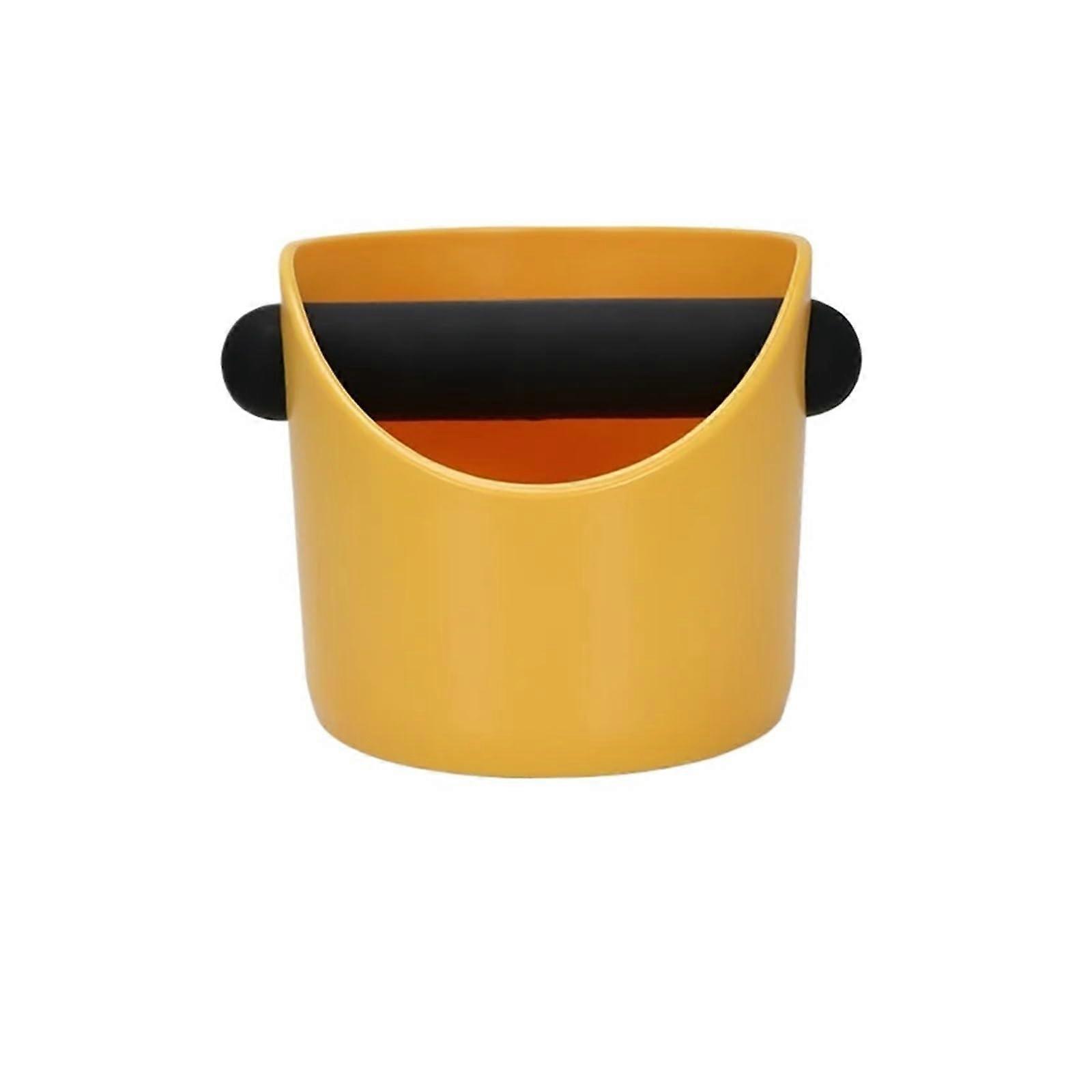 Coffee Knock Box with Removable Knock Bar Yellow Espresso Grounds Container for Easy Clean