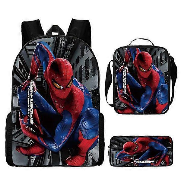 Spider-Man Backpack School Bag Case Lunch Bag in Set of Three - Perfect