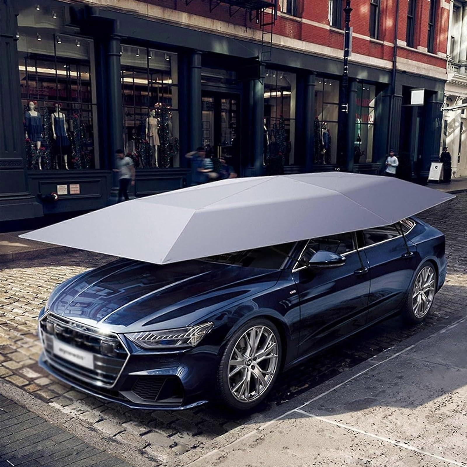 Automatic Car Tent Cover with Remote Control, Windproof Waterproof 5.2m Silver Outdoor Canopy