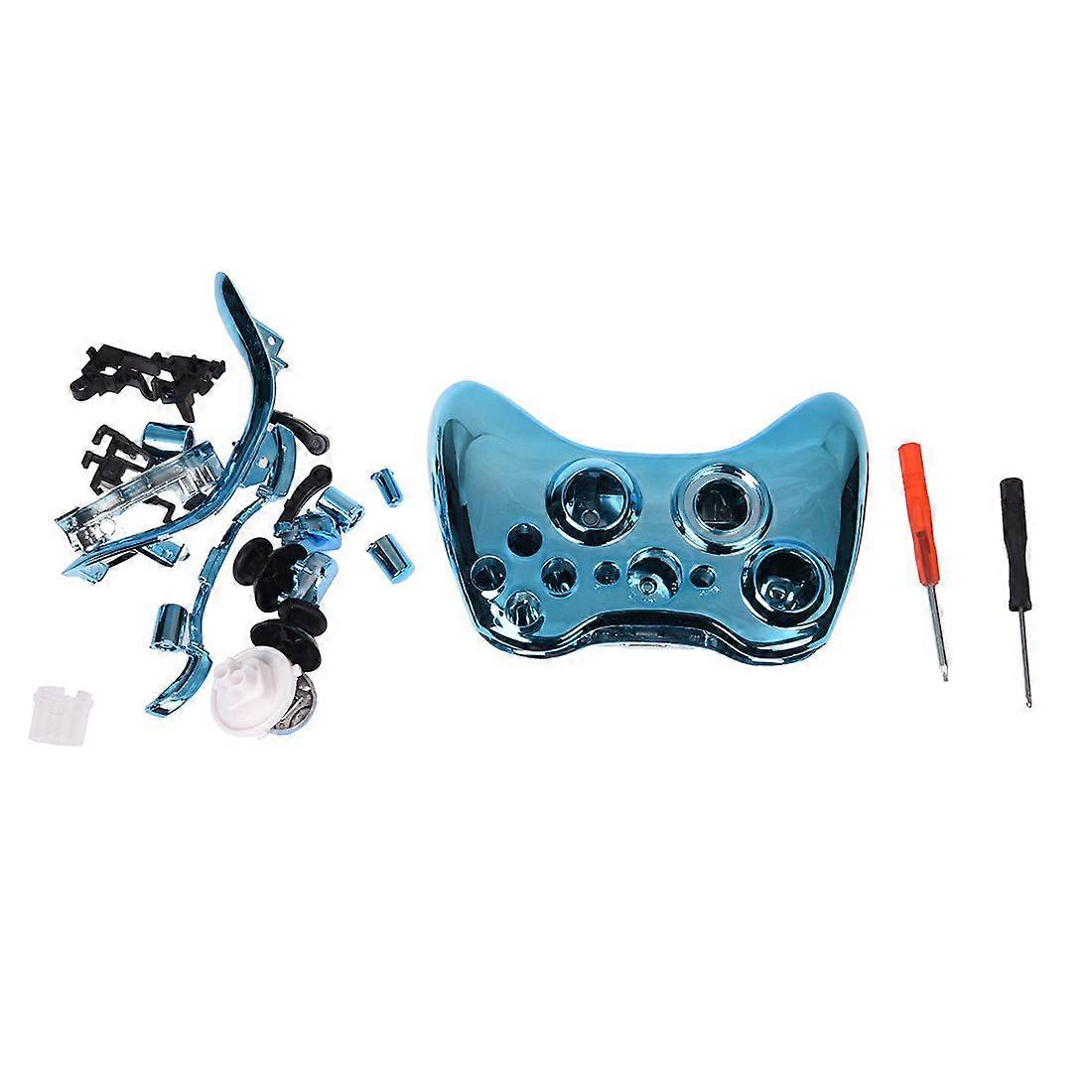 Blue Chrome Full Housing Shell Case Cover for xbox 360 Wireless Controller