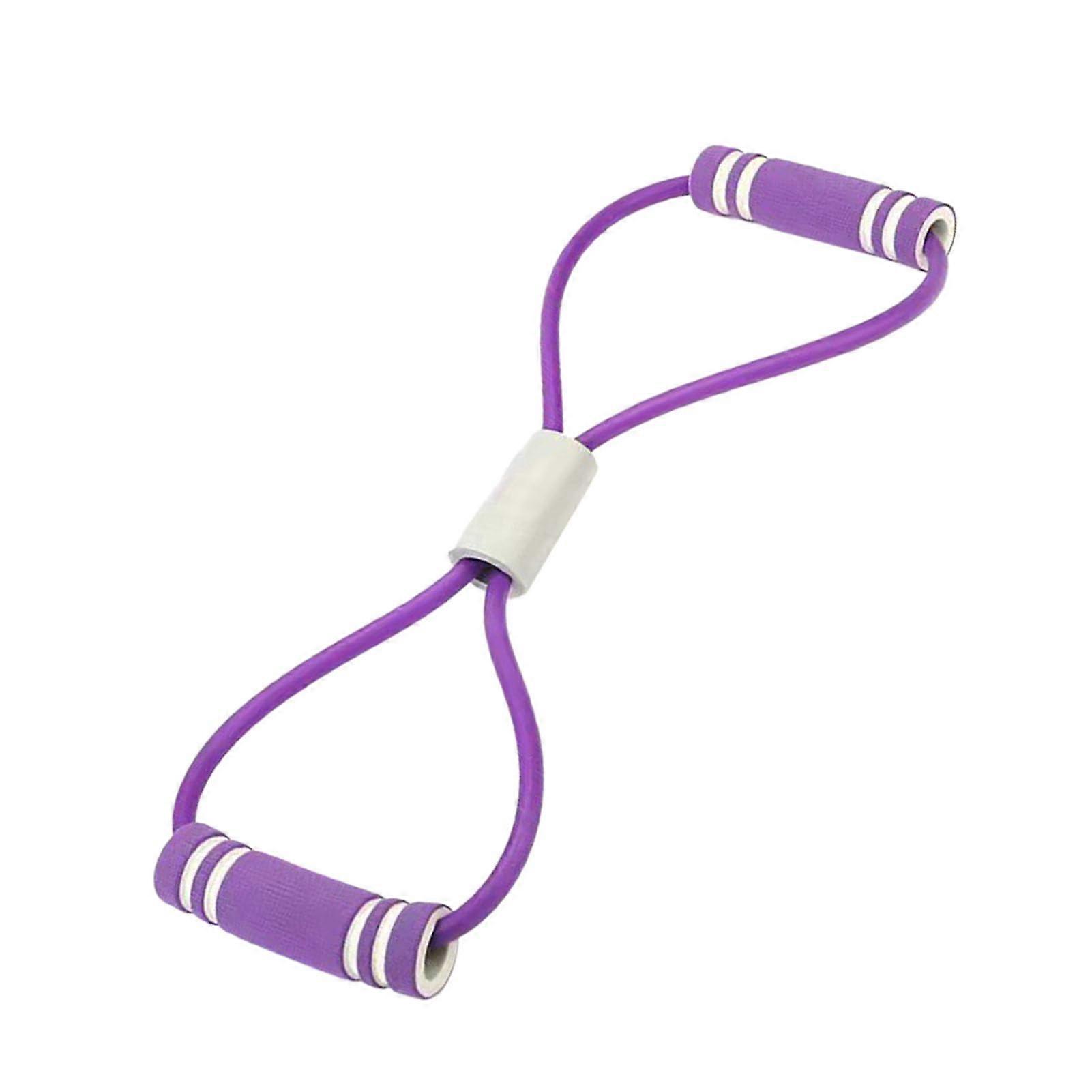 Adjustable Figure 8 Resistance Band for Stretching Shoulder and Back Training Violet