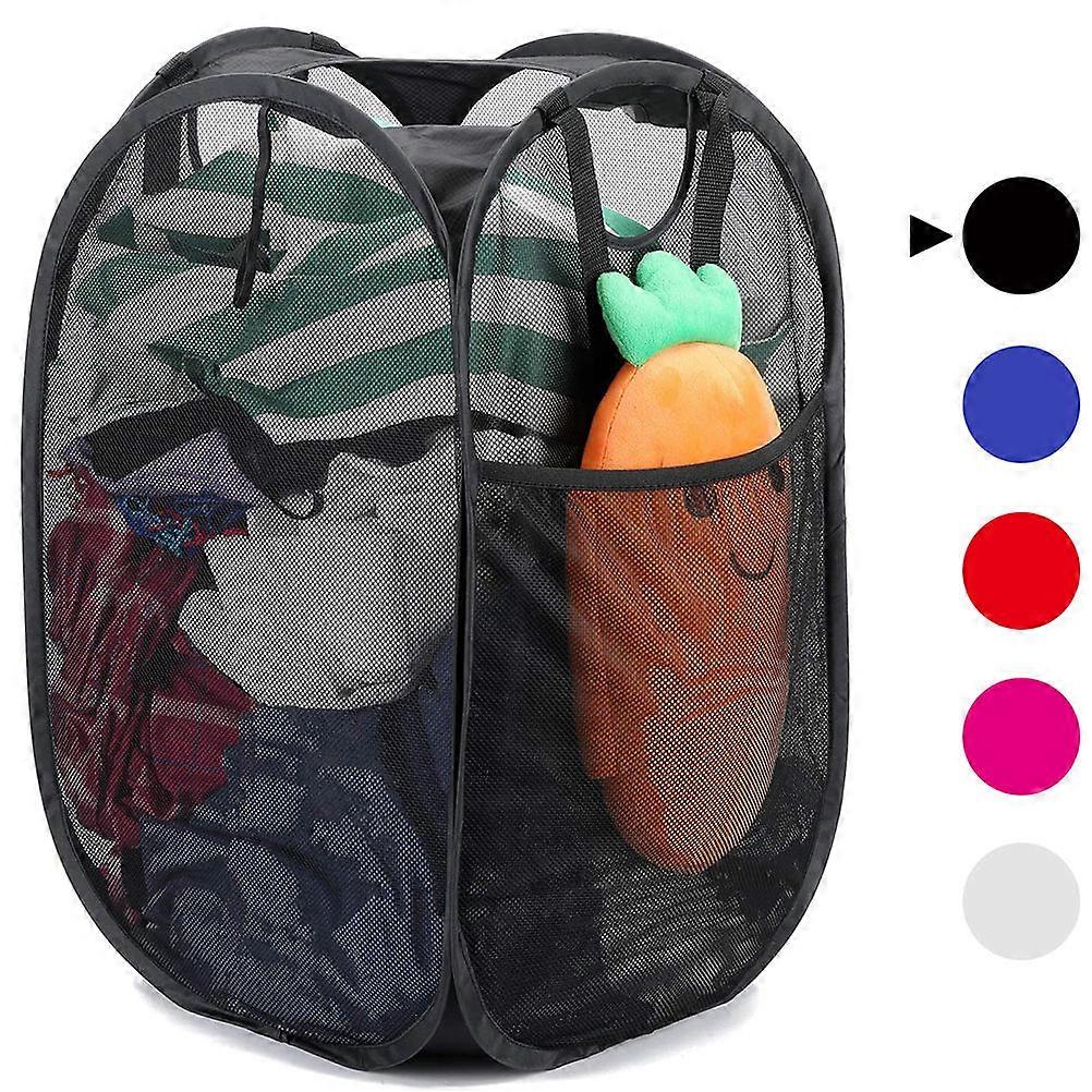 Cloth Storage Basket Folding Laundry Basket for Storage Black Square