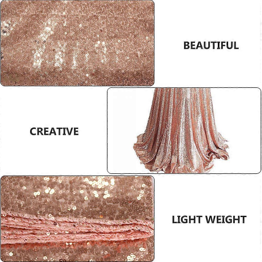 Decorative Wedding Tablecloth Sequin Round Table Cover for 2Pcs