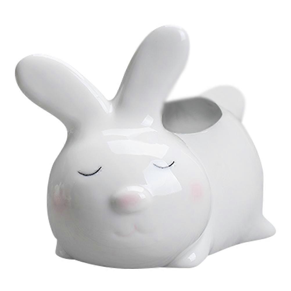 Rabbit Shaped Ceramic Flowerpot for Succulent Plants Home Use