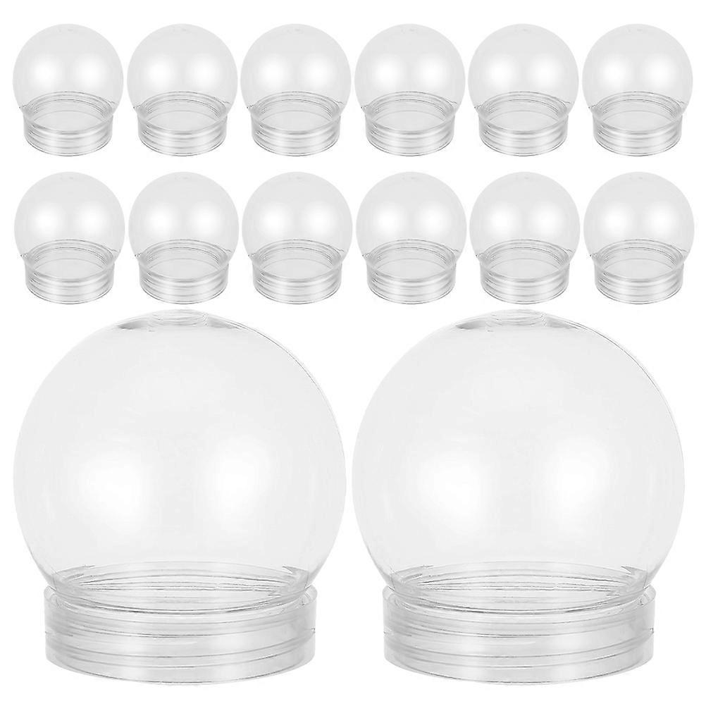 14Pcs Clear Plastic Snow Globe for Decoration Use Transparent Candy Bottle