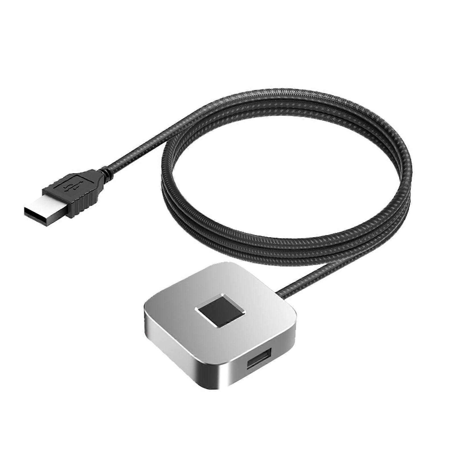 USB Fingerprint Reader for Windows Hello 10/11, 360° Sensor, Fast Login, 1.5m Cable, Silver