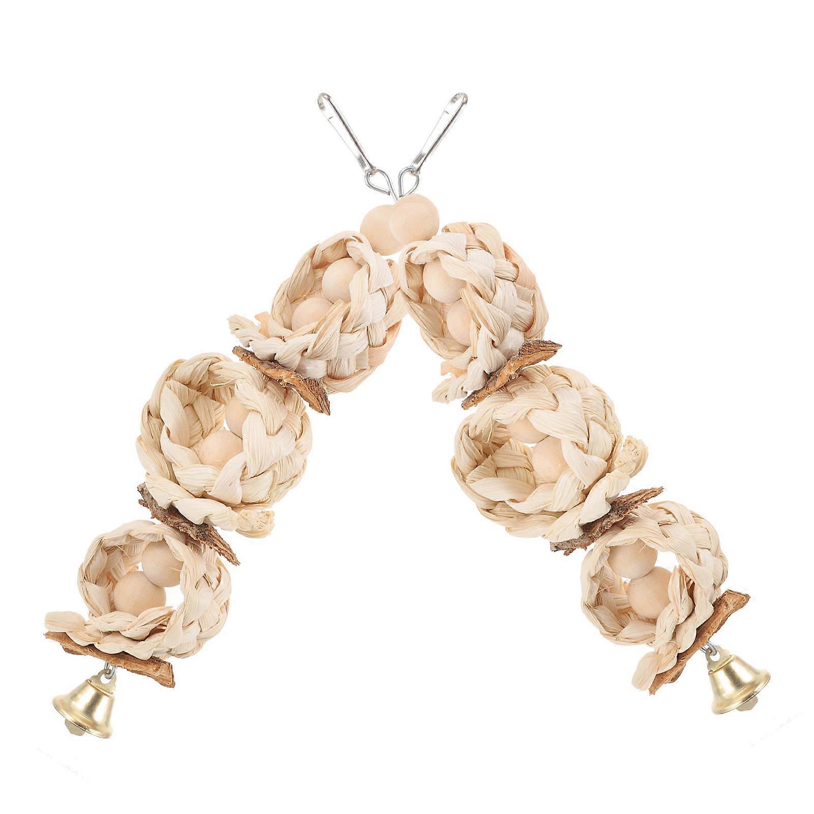 Corn Husk Parrot Perch Toy for Chewing 10Pcs Bird Swing Plaything