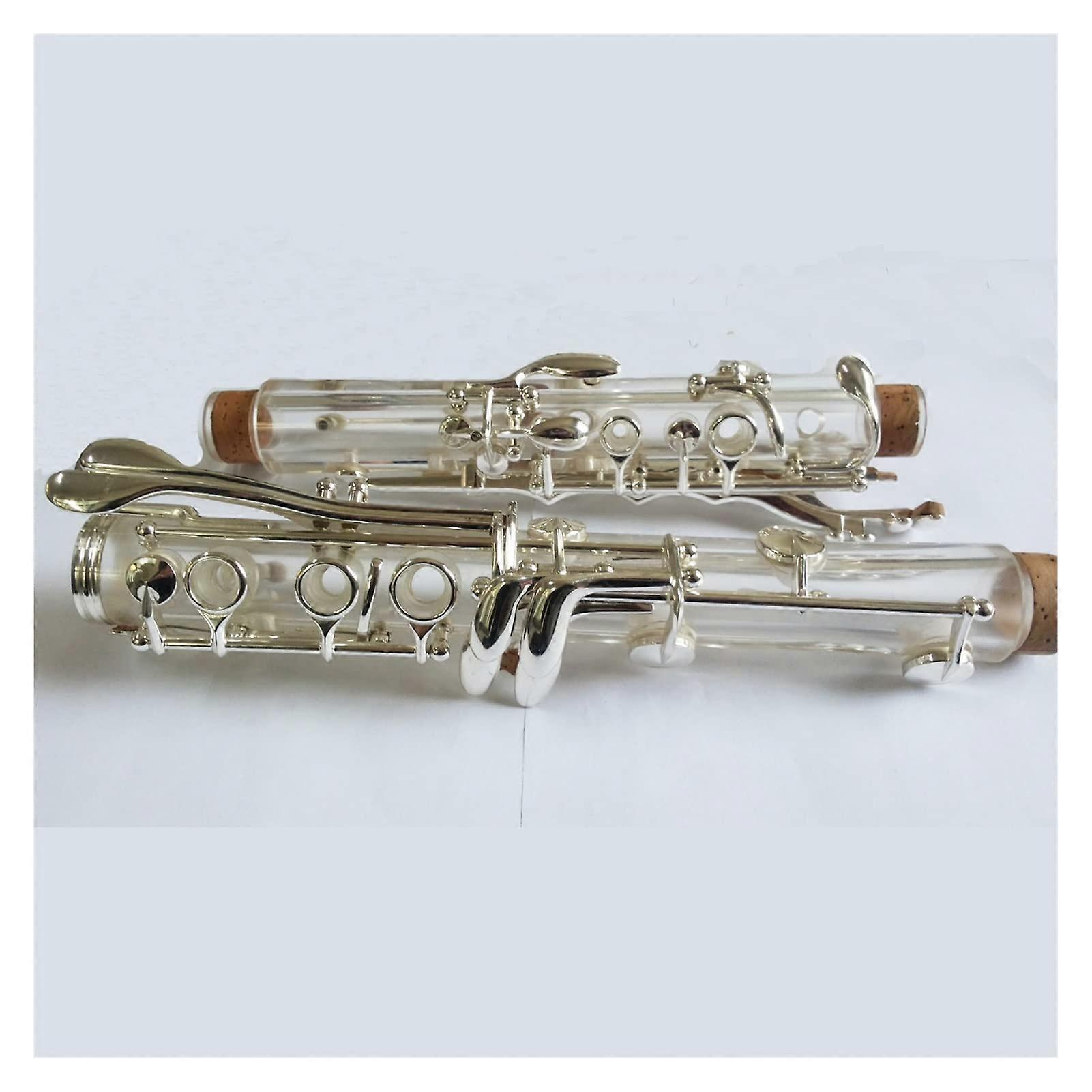 Transparent 17Key B Flat Clarinet with Leather Case for Beginners and Students