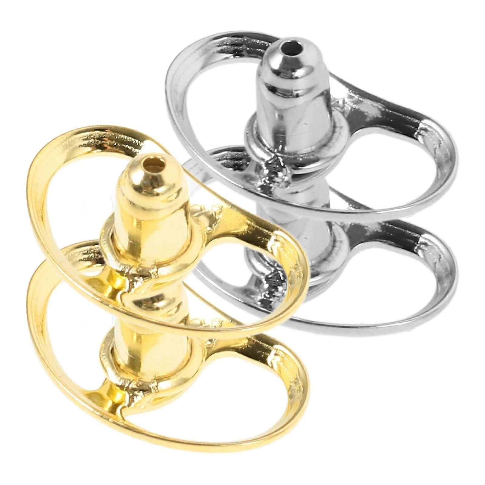 Silver Earring Backs for Earrings Use with 12Pcs Studs Replacement Set