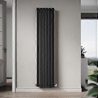 Hydronic Radiator 6012 Flat Tube, Double Layer, 6*2 Columns, 40.8*180*6.1cm, Low Carbon Steel, Matte Black
