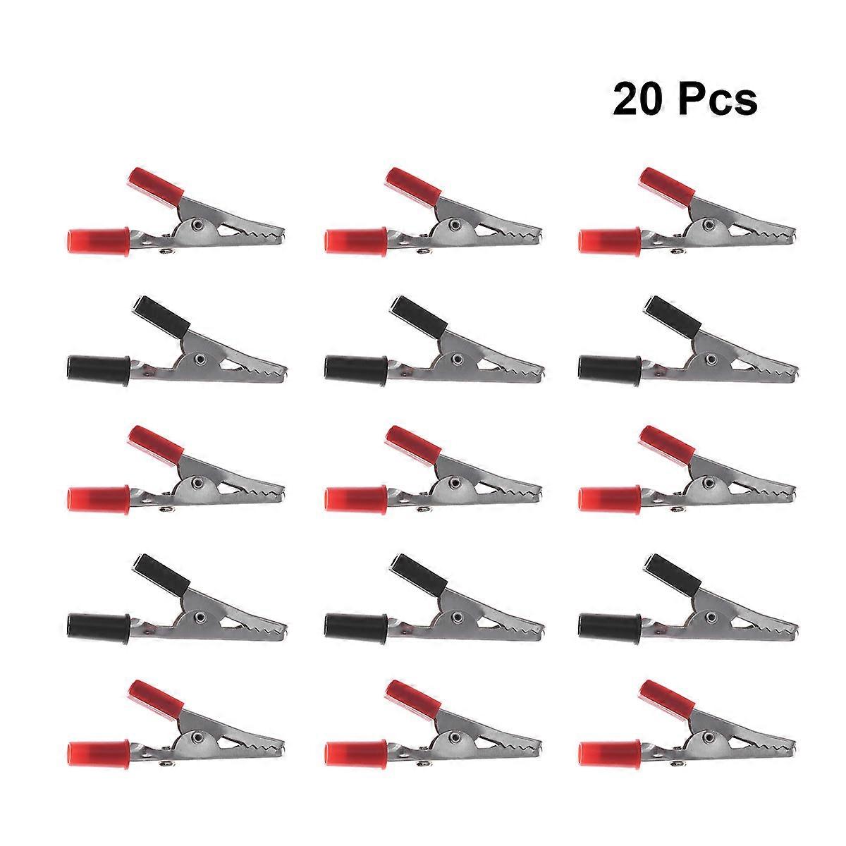 20Pcs Clips Double-Ended Test Clips for Electrical Testing Use Red