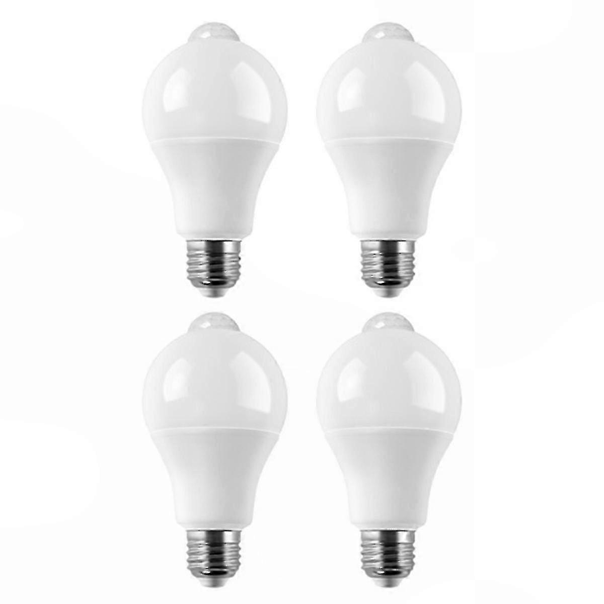 4-Pack E27 LED Bulbs with Motion Sensor 9W PIR Light 25-26s Detection Time