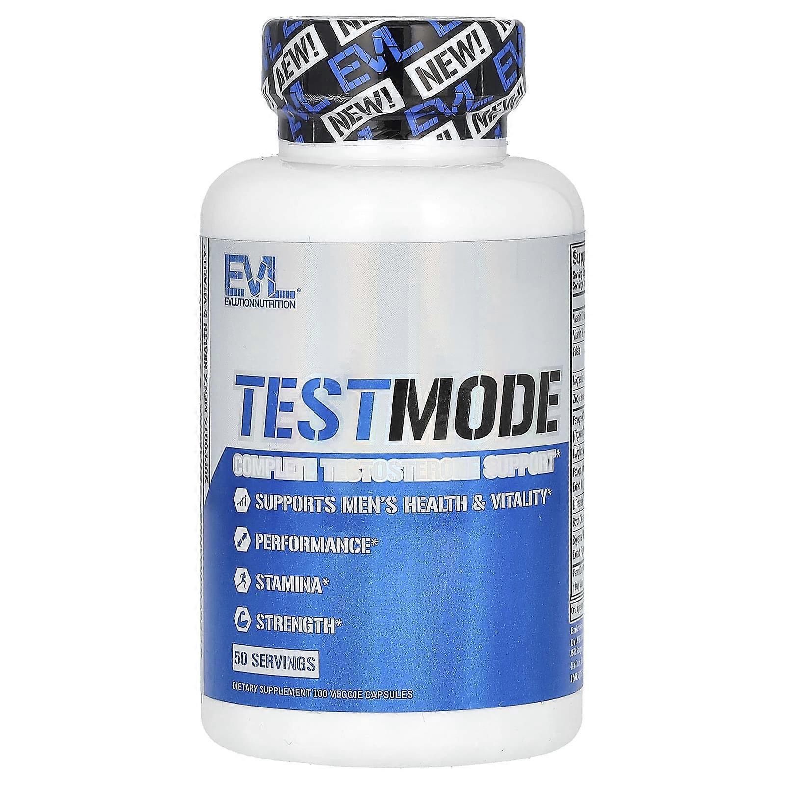EVLution Nutrition, TestMode, Complete Testosterone Support, 100 Veggie Capsules, 2-Pack