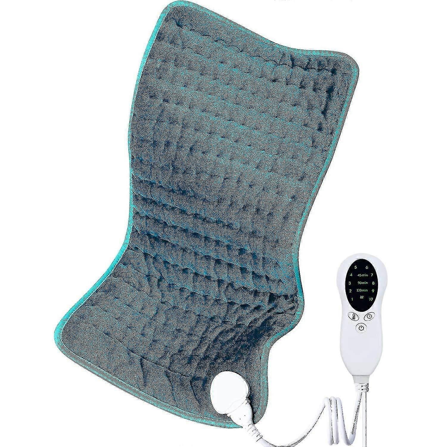 Machine washable, automatic closing, adjustable heating settings, back, neck, knees, electric heating pad