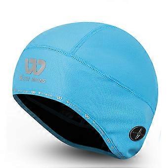 WEST BIKING Reflecterend Logo Winddichte Thermische Fietsmuts Helm Voering Cap met Oortelefoon Gat