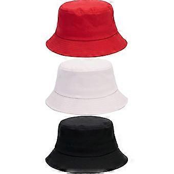 3 Pack Cotton Bucket Hat Summer Sun Hat UPF 50 UV Protection Sun Cap Fisherman Fishing Cap for Unisex Women Men Outdoor Sport Hiking Camping Traveling