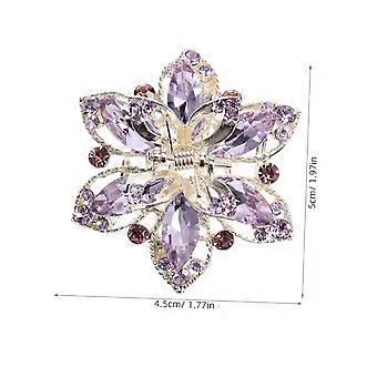 Claw Clip Rhinestone Hair Claws Clip Barrettes Hairpins Clamp Nonslip Strong Hold Small Hair Claw Clips for Thin Fine Hair Girls Hair Clips Purple
