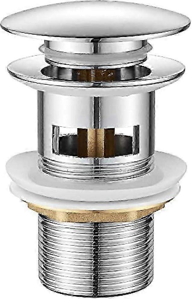 Bathroom Drain, Pop Up Sink Drain, Chrome, Silver