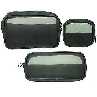 3 Pz Mesh Cosmetico Sacchetto Con Cerniera Trucco Sacchetti Penna Matita Organizer Caso per I Viaggi