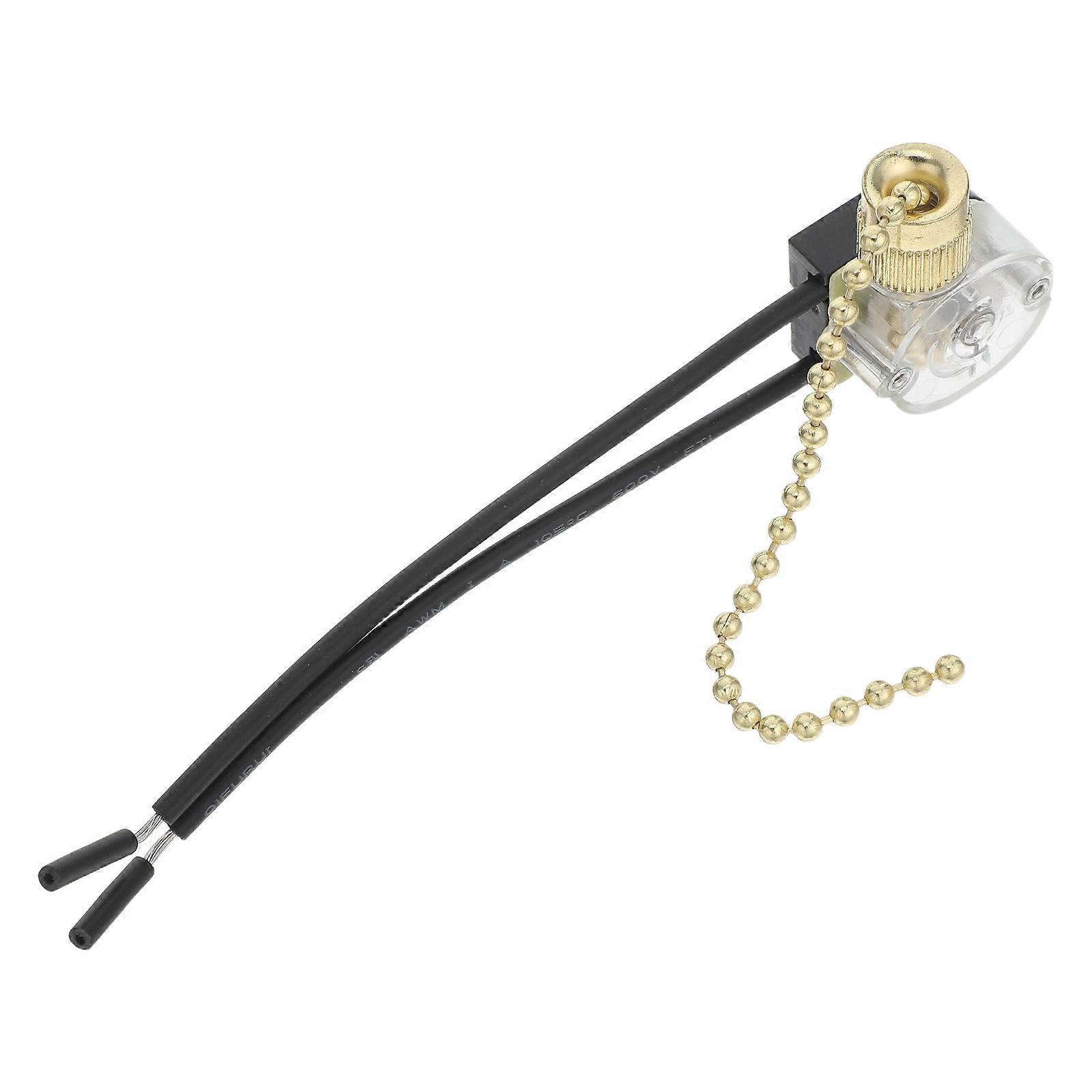 Fan Switch Pull Chain Ceiling Fan Light Lamp Replacement Pull Chain Switch Golden