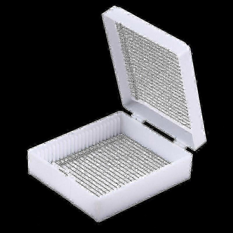 Plastic Microscope Slide Box 25pcs Biological Specimen Storage Case Holder