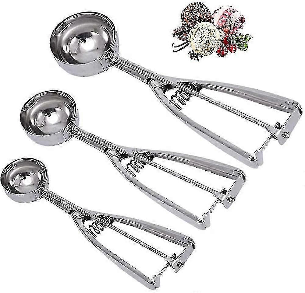 Cookie Ice Cream Scoop Set - Klein/1 eetlepel. Medium/2 eetlepel. Groot/3