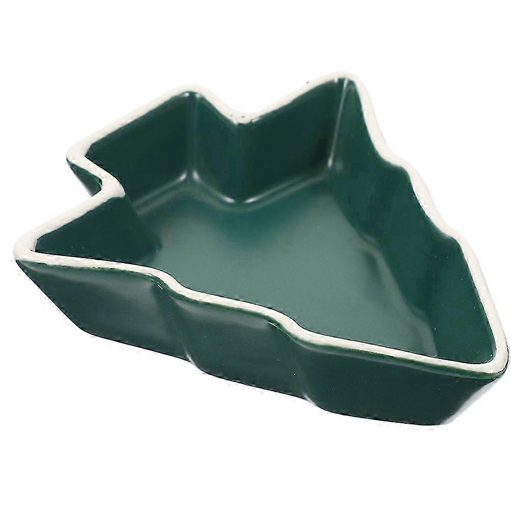 Ceramic Christmas Tree Serving Dish for Storage Green Appetizer Plate