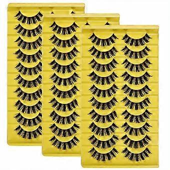 Set van 56 paar pluizige nepwimpers, natuurlijk gekruld voor een dramatische cat-eye look, dikke, volle wimpers in K-popstijl voor vrouwen