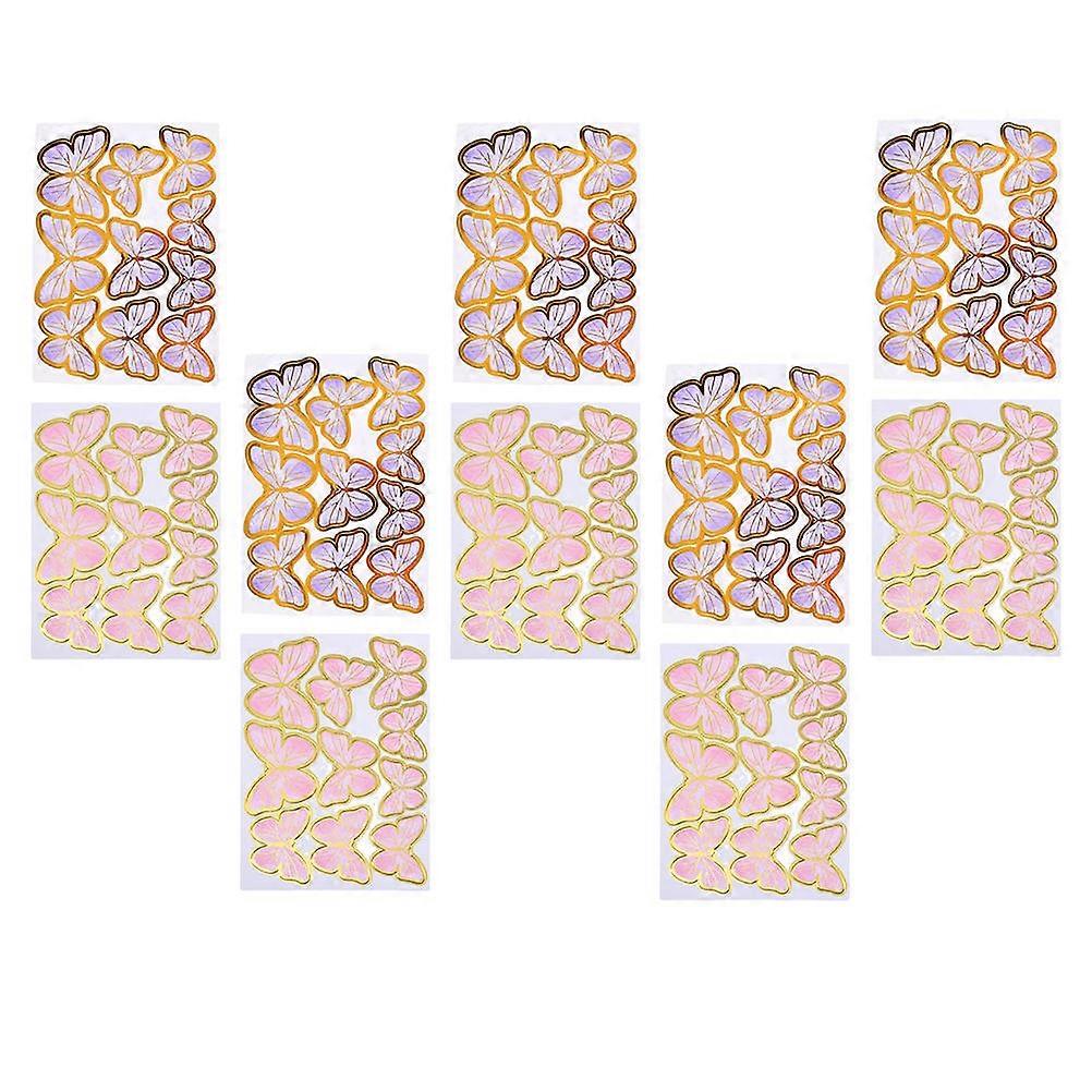 66Pcs Beautiful Cake Inserts Decorative Butterflies Shape Cake Inserts Decors