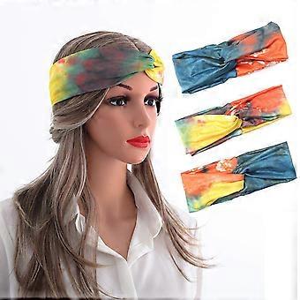 Headbands for Women Yoga Tie Dye Criss Cross SweatWicking Breathable Hair Bands Pack of 3