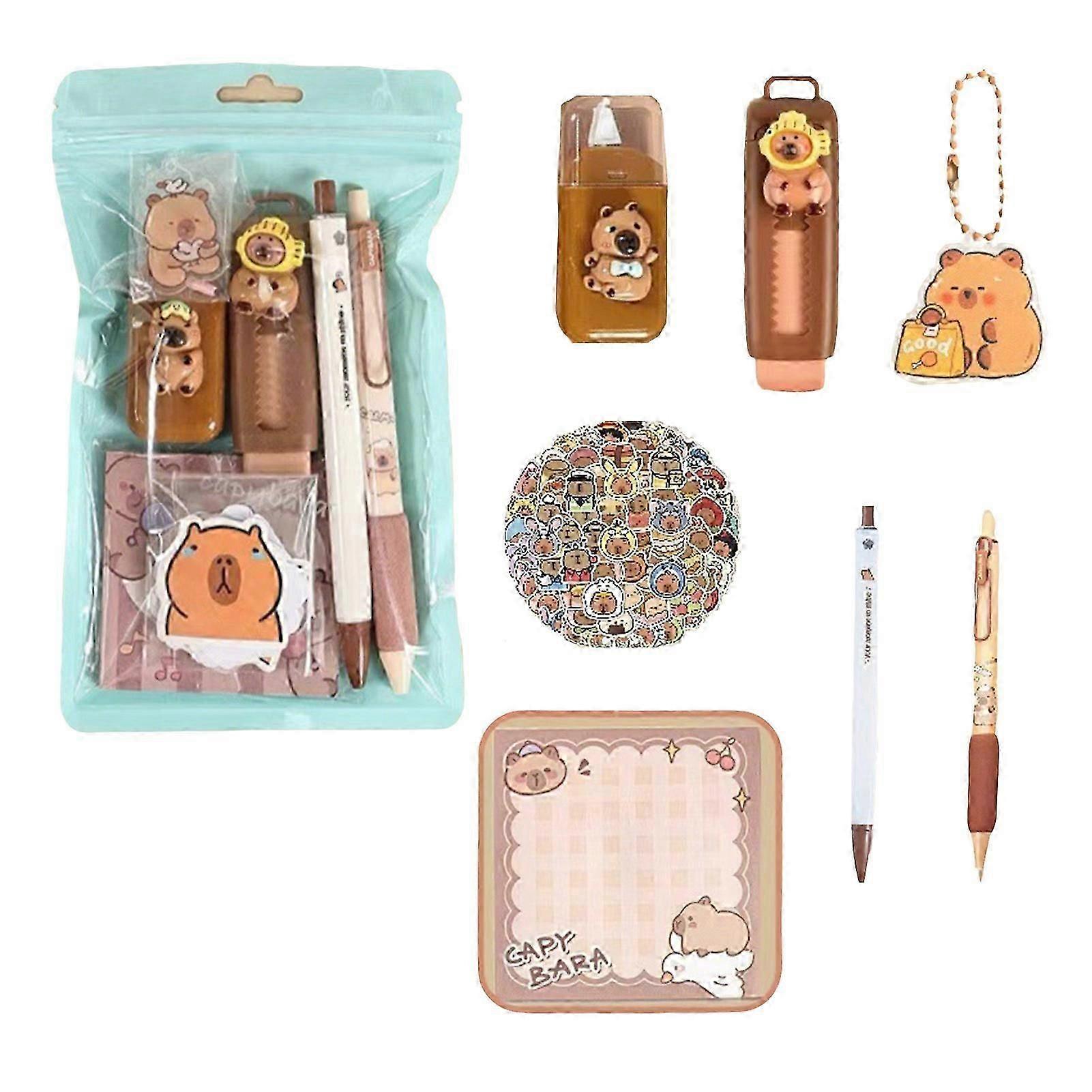 School Supplies Kit with Capybara Theme Student Gift Set