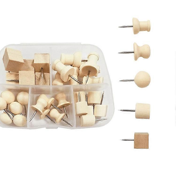 Wooden Log Thumbtack Set Sticky Note Fixed Tack, Specification: 5 Grid Box